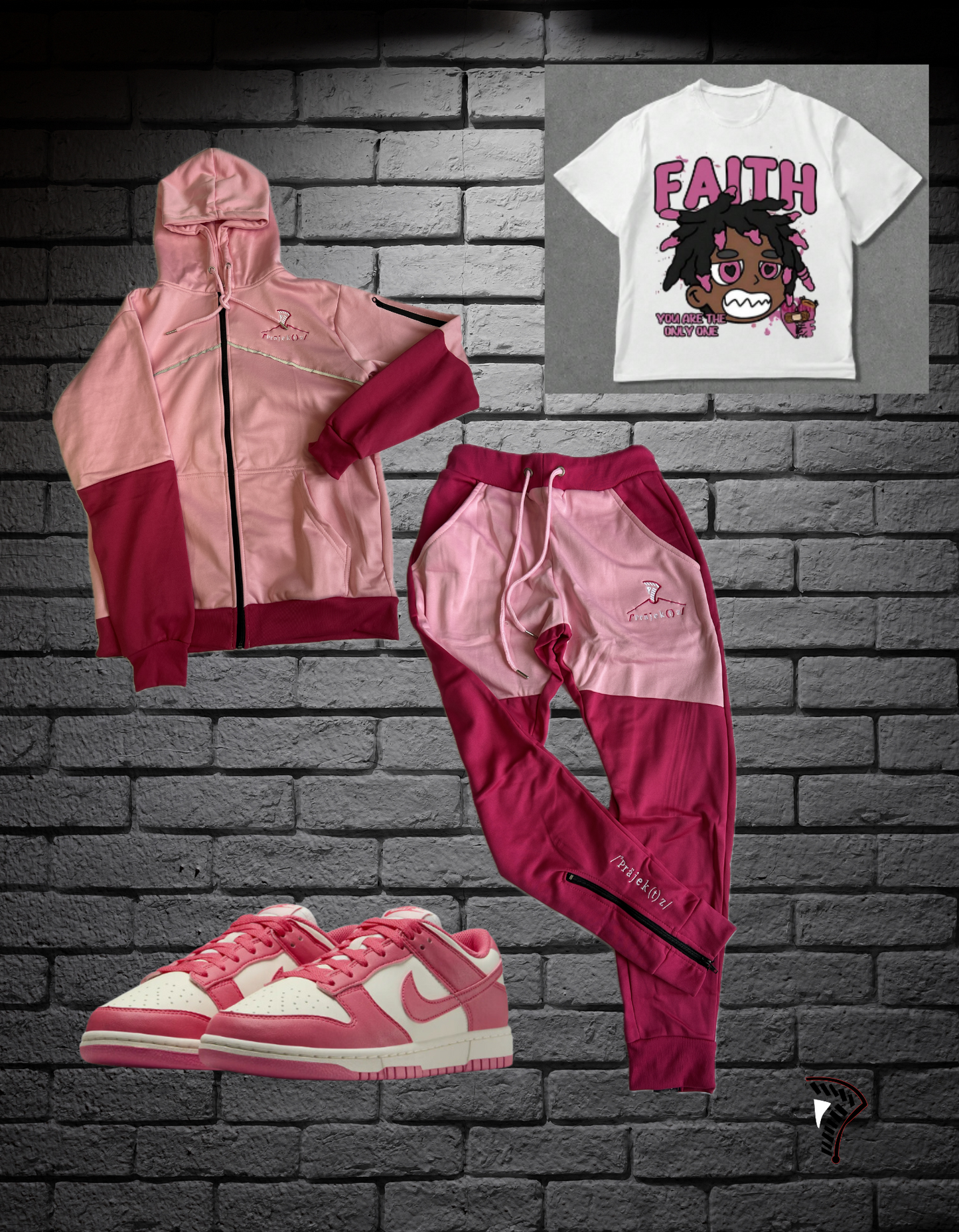 Pink Zip Up Track Suit